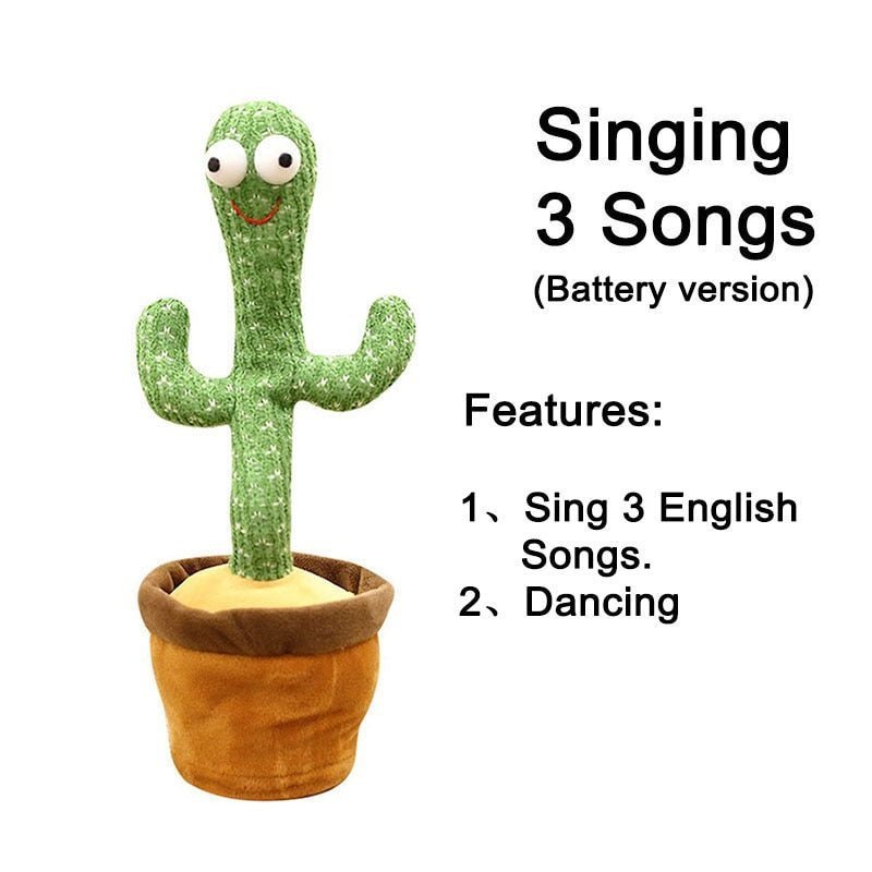 Interactive Dancing Cactus Electric Plush Toy for Babies and All Ages
