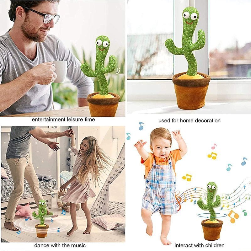 Interactive Dancing Cactus Electric Plush Toy for Babies and All Ages