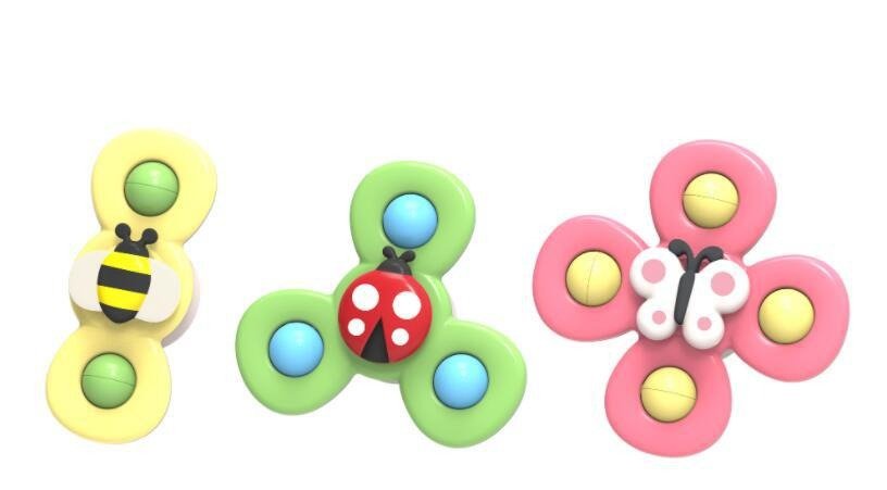 3 Pieces Suction Cup Spinner Toys for Toddlers