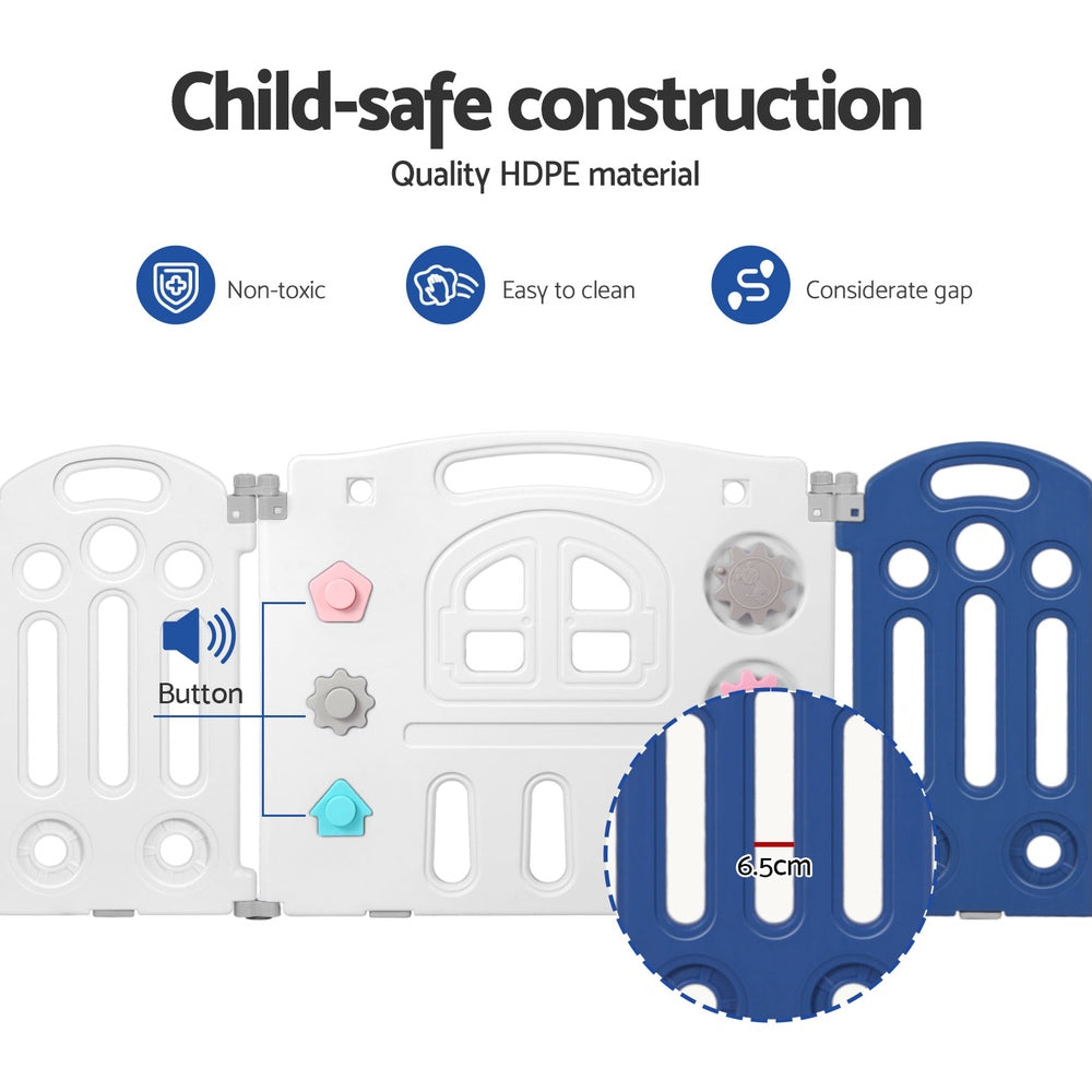 Keezi Kids Baby Playpen with Safety Gate Fence