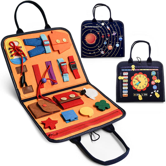 Montessori Inspired Busy Board and Sensory Toys for Education and Life Skill