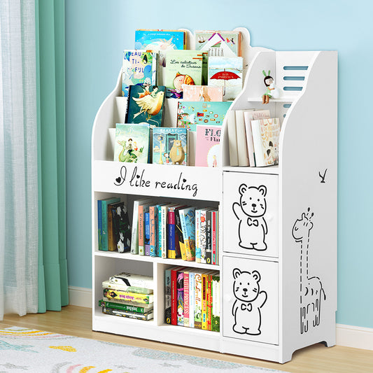 Keezi 4 Tiers Kids Bookshelf Storage Children Bookcase Toy Organiser Display