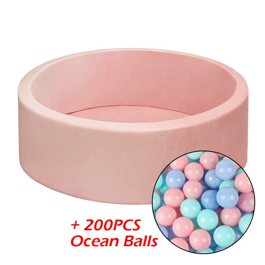 Ocean Ball Soft Play Pit (Pink) + 200PCS Macaron Ocean Balloons