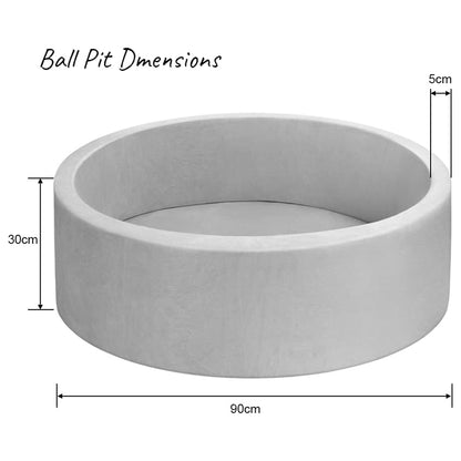 Ocean Ball Soft Play Pit (Grey) + 200PCS Vintage Ocean Balloons