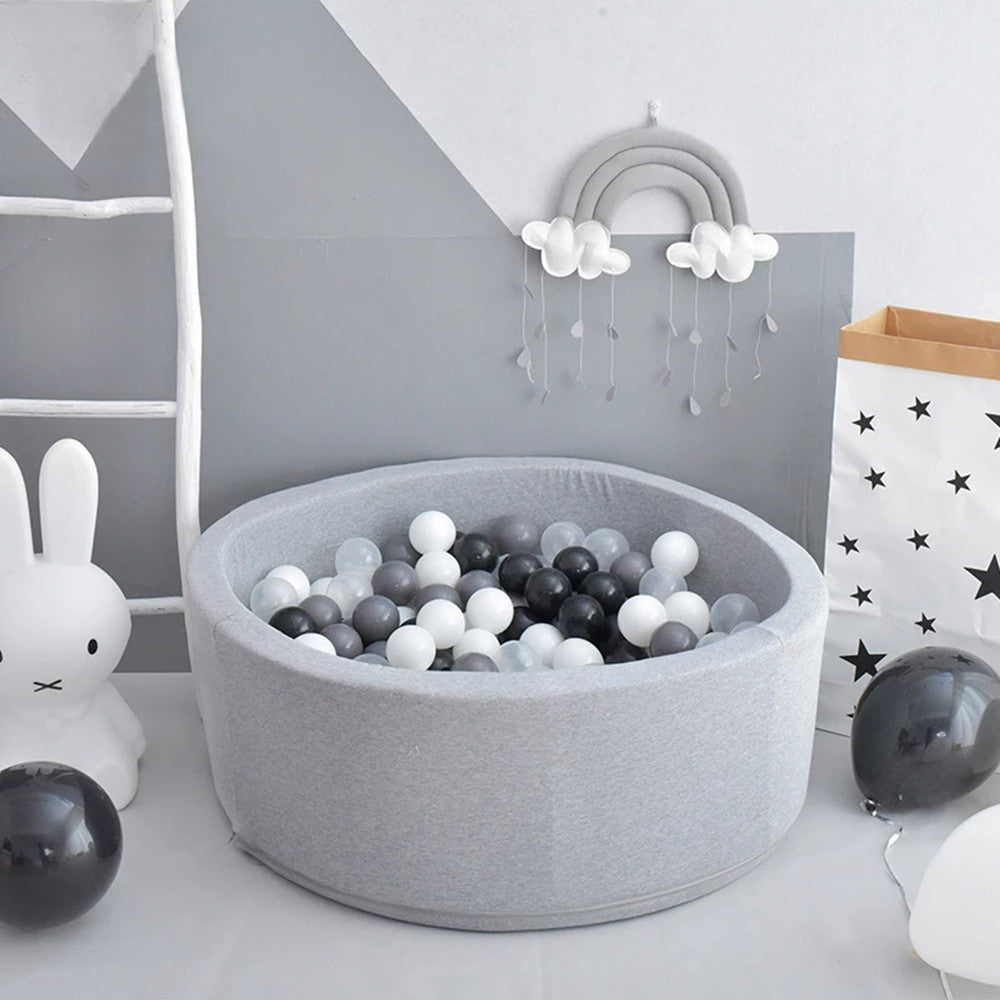 Ocean Ball Soft Play Pit (Grey) + 200PCS Vintage Ocean Balloons