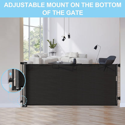 Retractable 3M Safety Baby Gate for Doorways Hallways Stairs (Black)