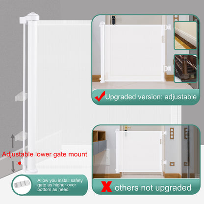 Retractable 1.5M Safety Baby Gate for Doorways Hallways Stairs (White)