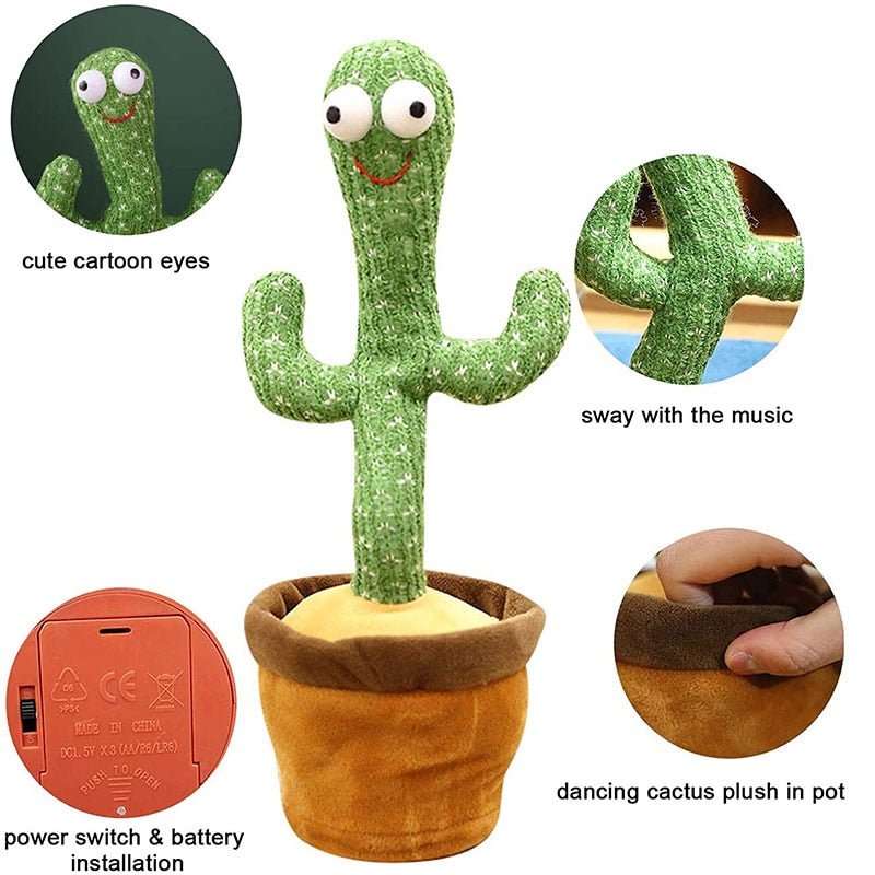 Interactive Dancing Cactus Electric Plush Toy for Babies and All Ages