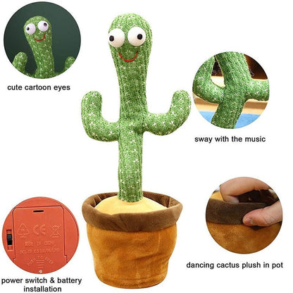 Interactive Dancing Cactus Electric Plush Toy for Babies and All Ages