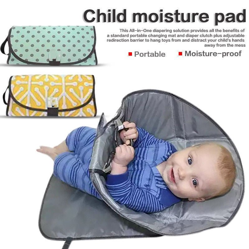3-in-1 Multifunctional Portable, Foldable, Waterproof  Nappy Changing Mat Waterproof Nappy Changing Bag and Playmat