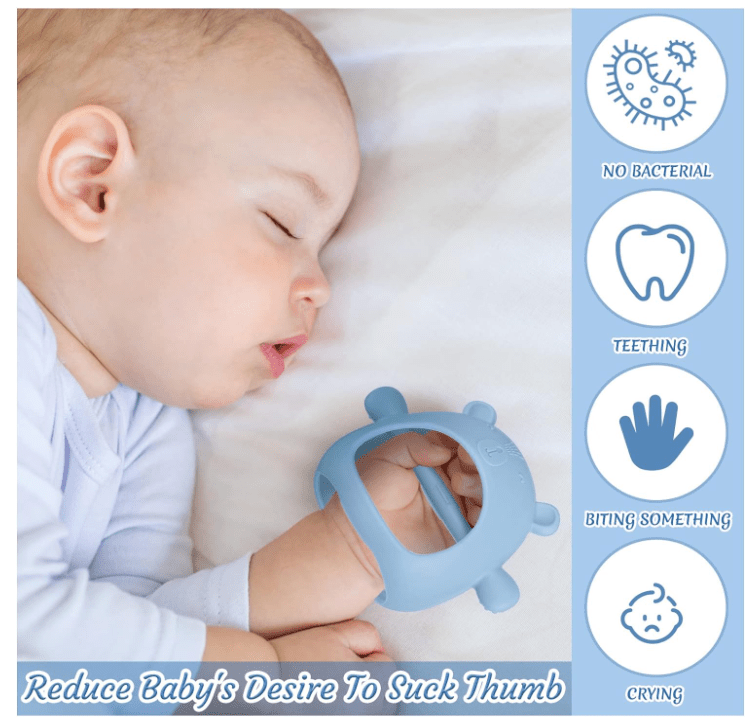 Bear Silicone Hand Gripped Teether for Babies
